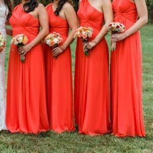 Dark Orange Fall Bridesmaid Dress